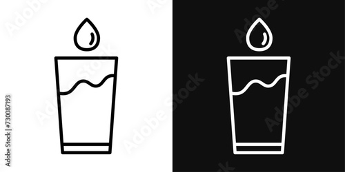 Water glass icon set. vector illustration