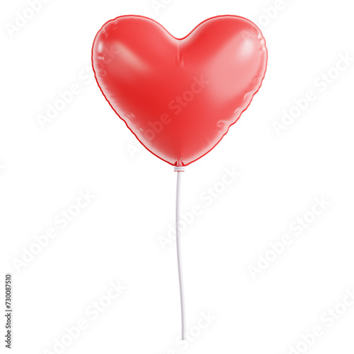 3D Heart Balloon Illustration