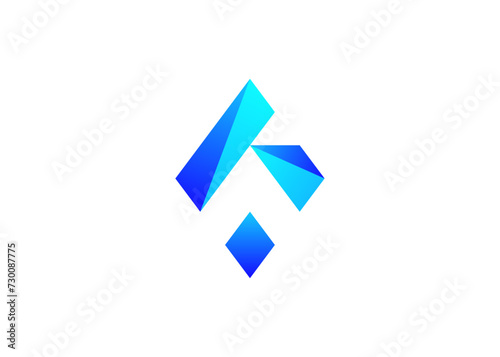 Letter A logo. Abstract A letter mark. Cryptocurrency. Fintech brand logo.