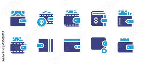 Wallet icon set. Duotone color. Vector illustration. Containing wallet, no money.