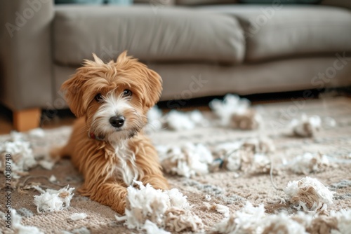Mischievous Dog Causes Cute Chaos On Living Room Floor