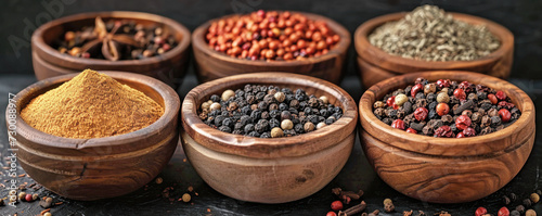 Assorted Spices in a Wooden Bowl - Flavorsome Herbs for Culinary Delights