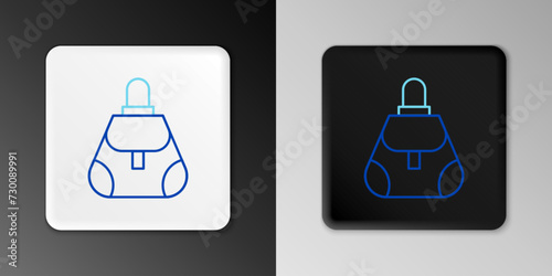 Line Handbag icon isolated on grey background. Female handbag sign. Glamour casual baggage symbol. Colorful outline concept. Vector