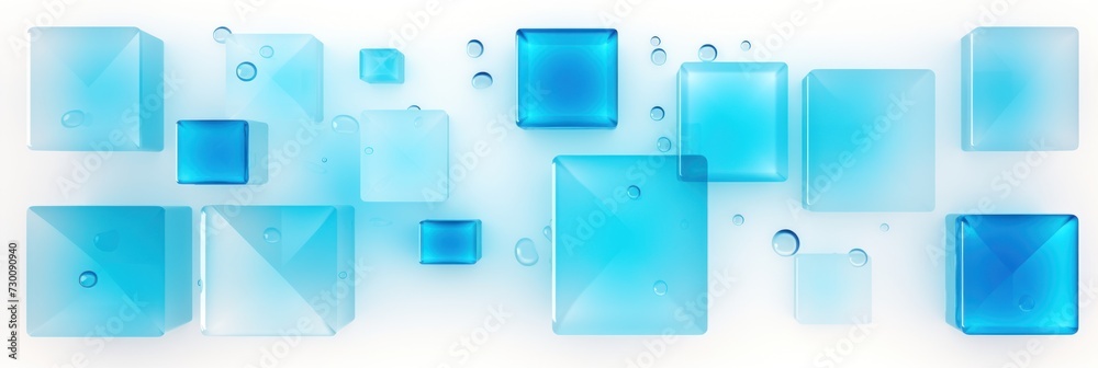 Azure square isolated on white background