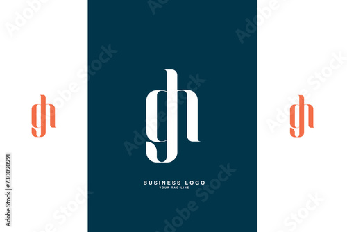 GH, HG, G, H, Abstract Letters Logo Monogram