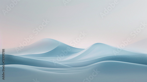 Gentle hues blending effortlessly, forming a tranquil gradient wave in a minimalist abstract landscape