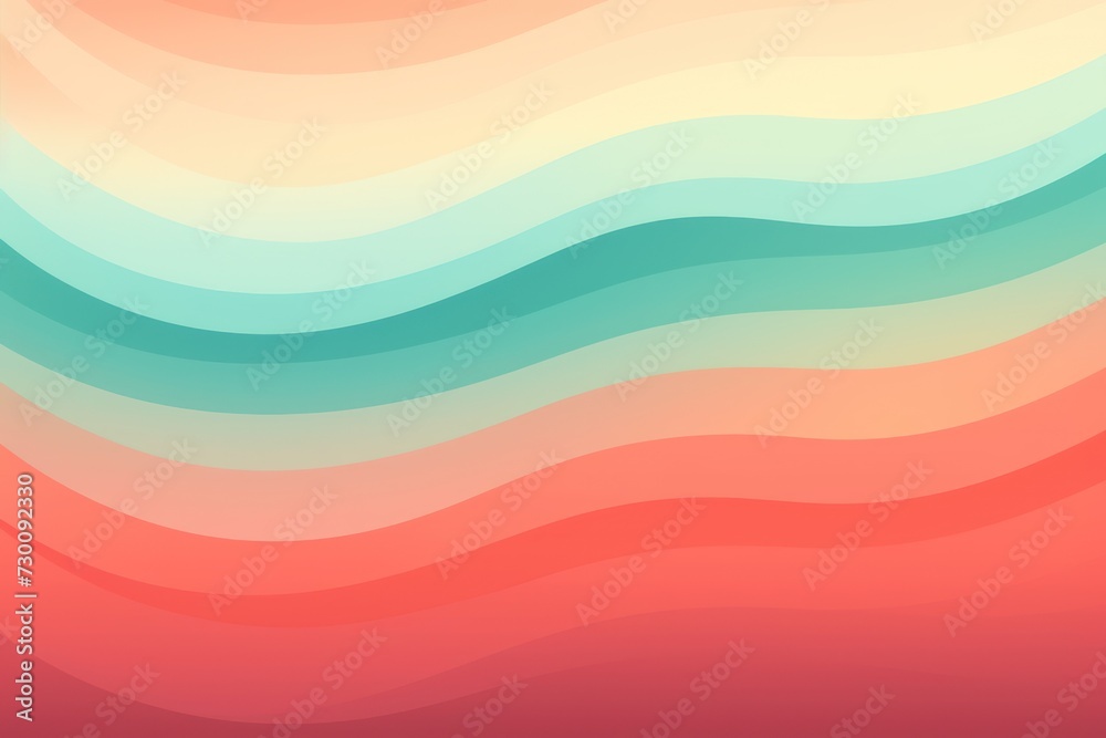 crimson, teal, honeydew gradient soft pastel line pattern vector illustration