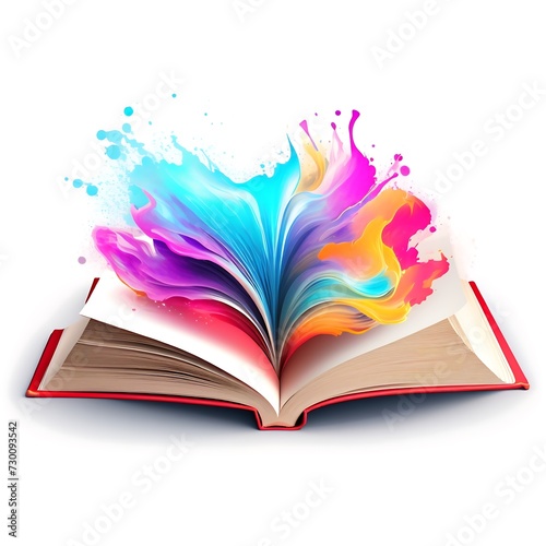 open book vector with colors glow