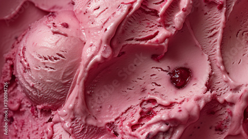 close up of creamy red cherry ice cream