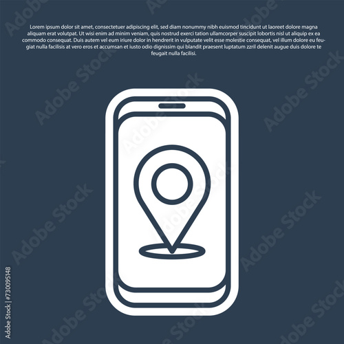 Free Download Blue line Infographic of city map navigation icon isolated on blue background. Mobile App Interface concept design. Geolacation concept. Vector Illustration - GFXLoad