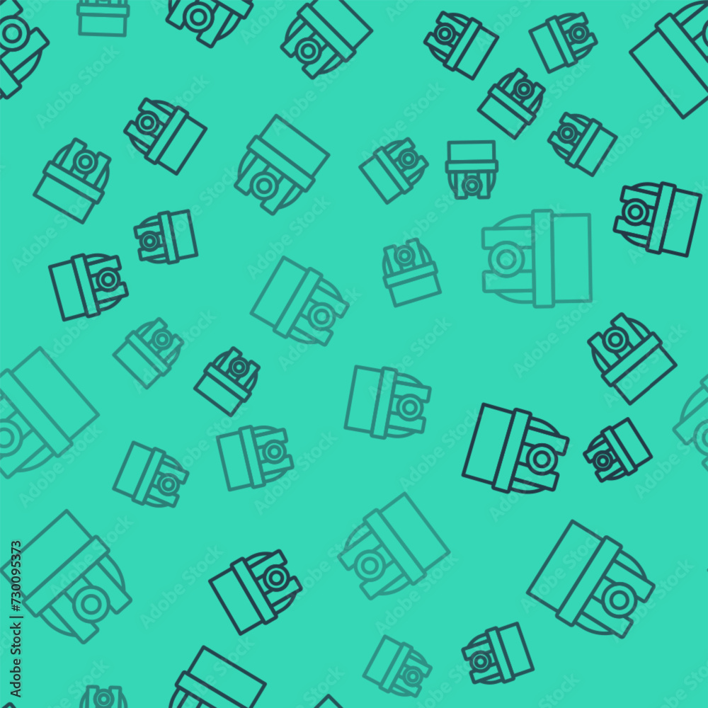 Black line Astronomical observatory icon isolated seamless pattern on green background. Observatory with a telescope. Scientific institution. Vector Black line Astronomical observatory icon isolated seamless pattern on green background. Observatory with a telescope. Scientific institution. Vector