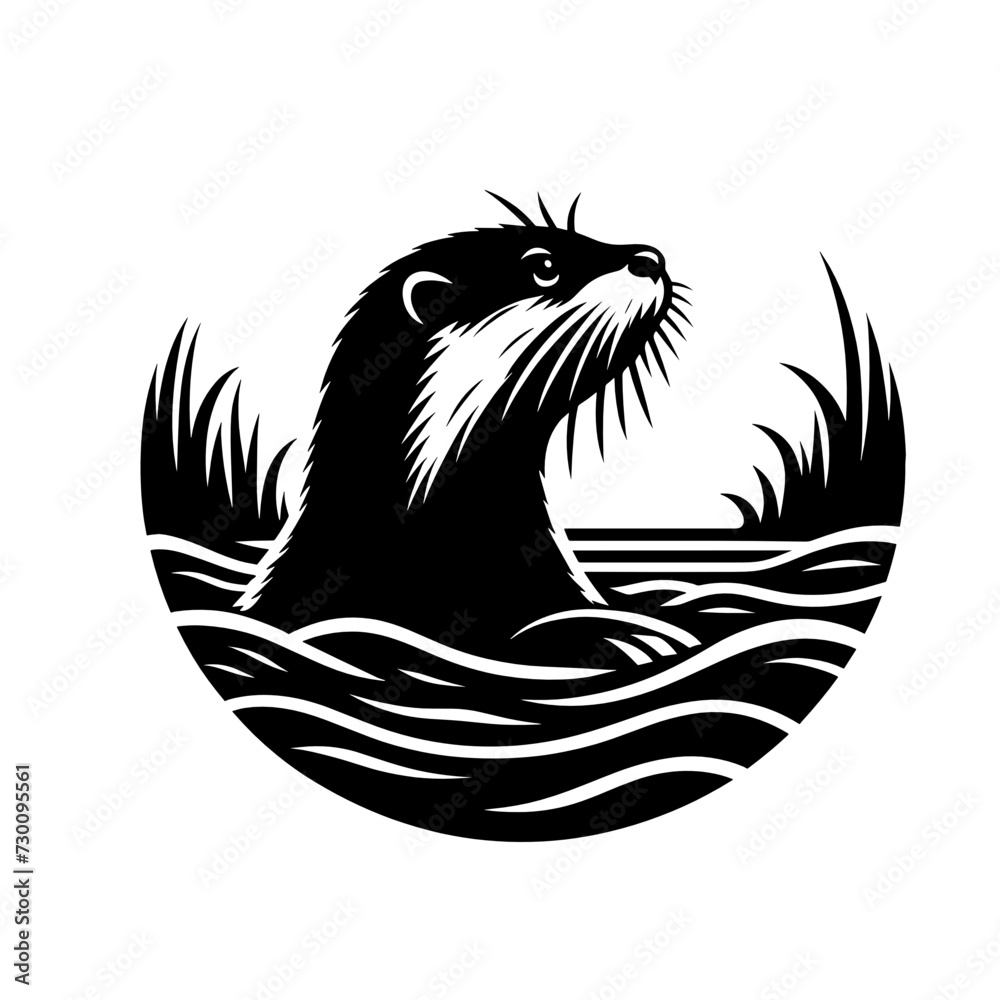 Vecteur Stock Otter, Sea Otter, Otter Silhouette, Otter Cut files, Cute