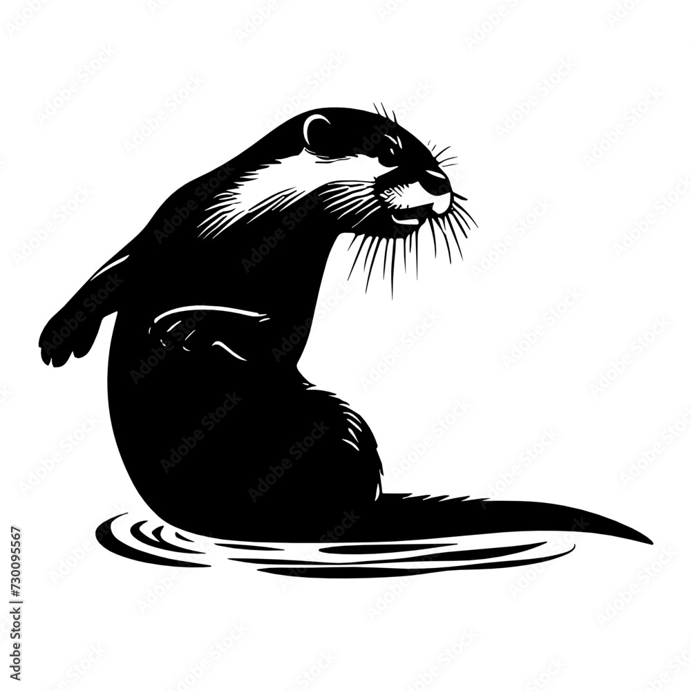 Otter, Sea Otter, Otter Silhouette, Otter Cut files, Cute Otter Svg
