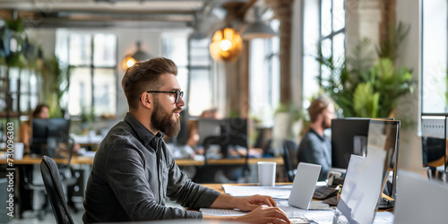 people working in office