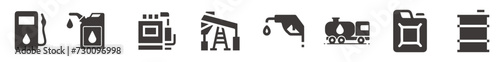 Simple set of gasoline related vector icons for your design
