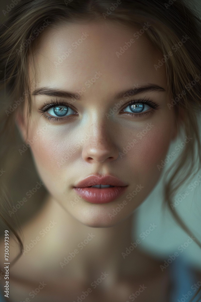 Portrait of beautiful young woman for model agency Portrait of beautiful young woman for model agency