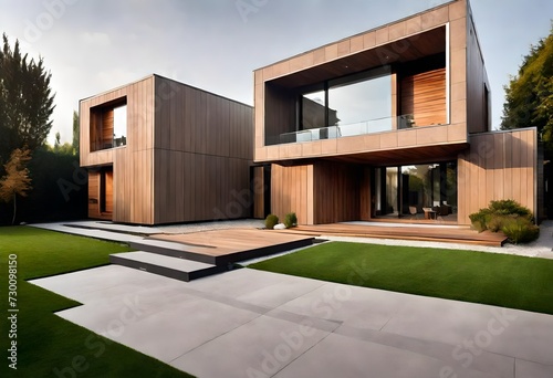modern house with garden