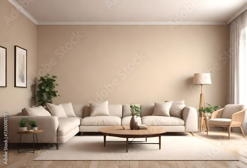living room interior background is beige.