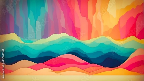 abstract multi colored background, wavy paper cut effect © Appu