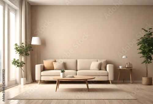 living room interior background is beige.