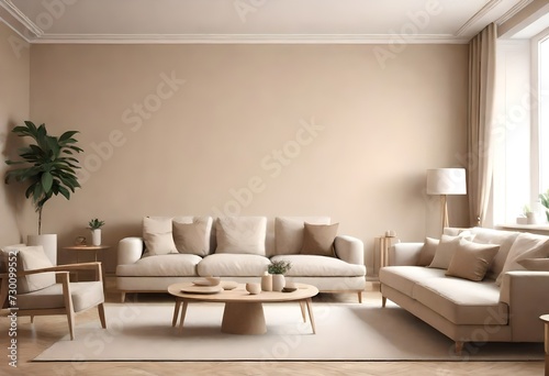living room interior background is beige.