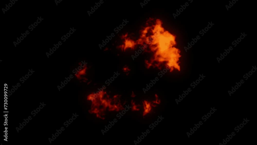 Fireball exploding towards viewer and getting bigger on black Fireball exploding towards viewer and getting bigger on black