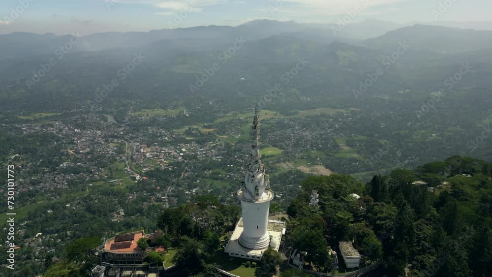 Vidéo Stock Ambuluwawa Temple in Sri Lanka aerial view. A religious