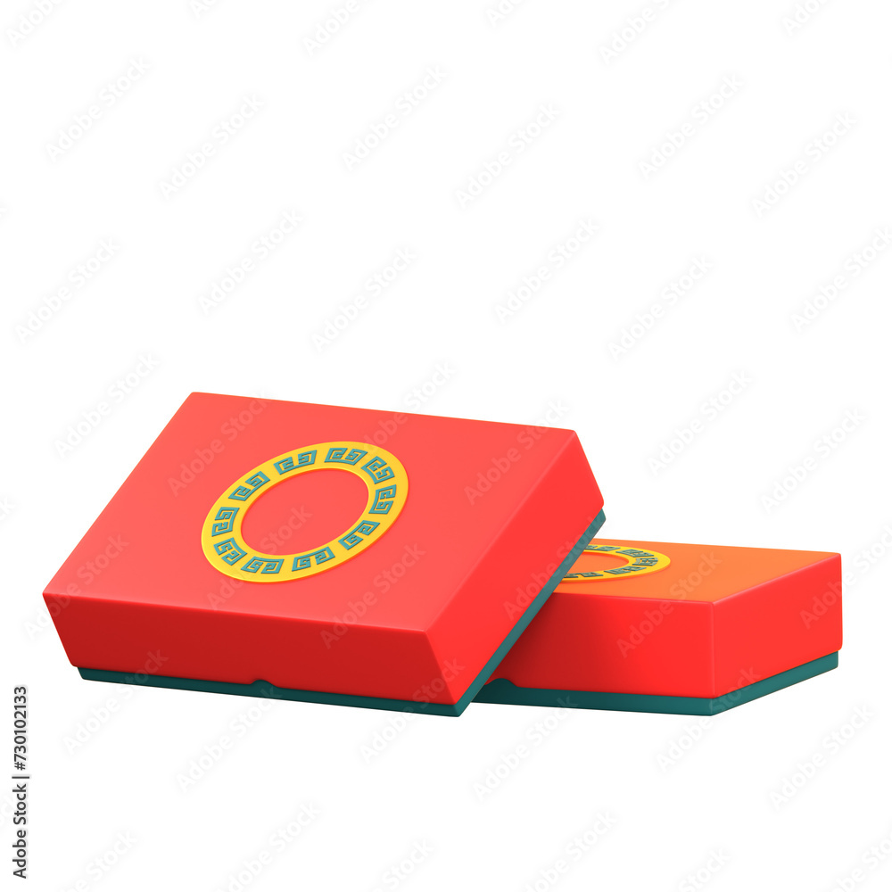 Chinese Gift Box 3D Illustration Chinese Gift Box 3D Illustration