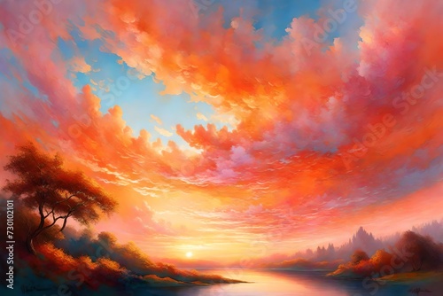 colorful whimsical vivid wavered background of the color full 3d real painting 