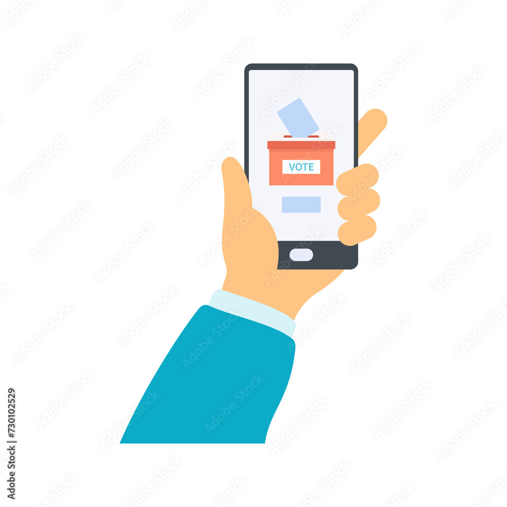Election ballot vector. The hand holding the voting card of most people in making a choice vector Election ballot vector. The hand holding the voting card of most people in making a choice vector