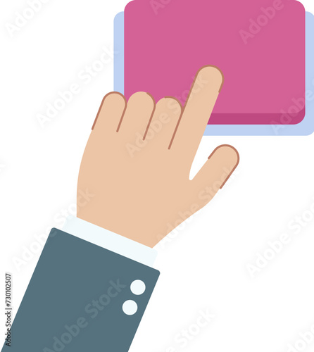 Election ballot vector. The hand holding the voting card of most people in making a choic photo