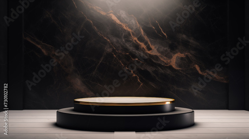 Stone Granite Marble Rock Platform Onyx Obsidian Black Dark Coal Charcoal Ebony Midnight Background Isolated Empty Blank Plate Podium Pedestral Table Stand Mockup Product Display Showcase Surface Pode