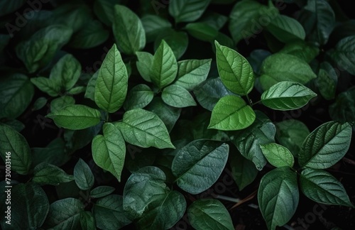 Nature View Of Green Leaf Background, Dark Wallpaper Concept.