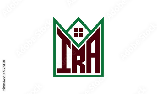 IRA initial letter real estate builders logo design vector. construction ,housing, home marker, property, building, apartment, flat, compartment, business, corporate, house rent, rental, commercial