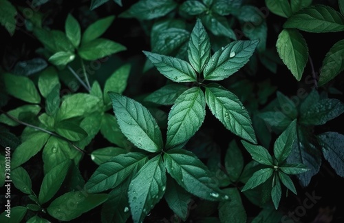Nature View Of Green Leaf Background  Dark Wallpaper Concept.