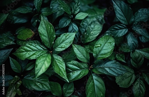 Nature View Of Green Leaf Background, Dark Wallpaper Concept. © Riz