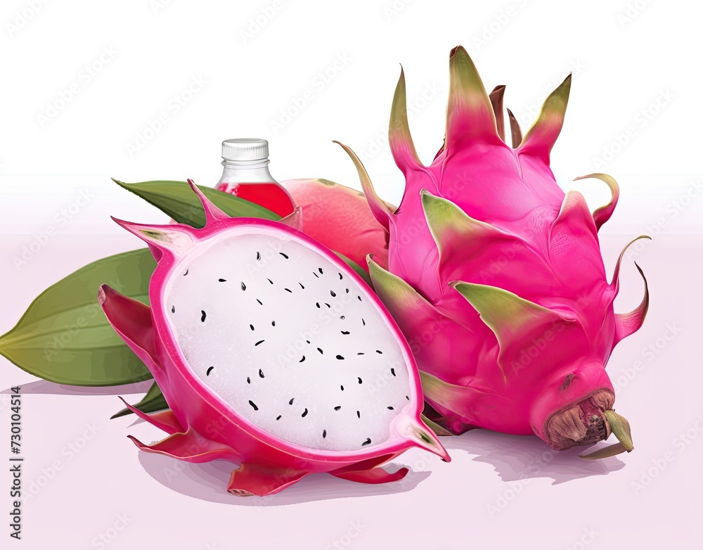 Fresh Dragon fruit or Pitahaya fruit isolated on white background Fresh Dragon fruit or Pitahaya fruit isolated on white background
