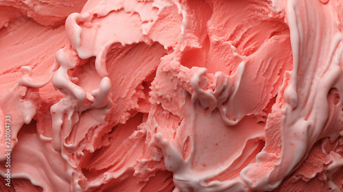 close up of creamy red strawberry ice cream