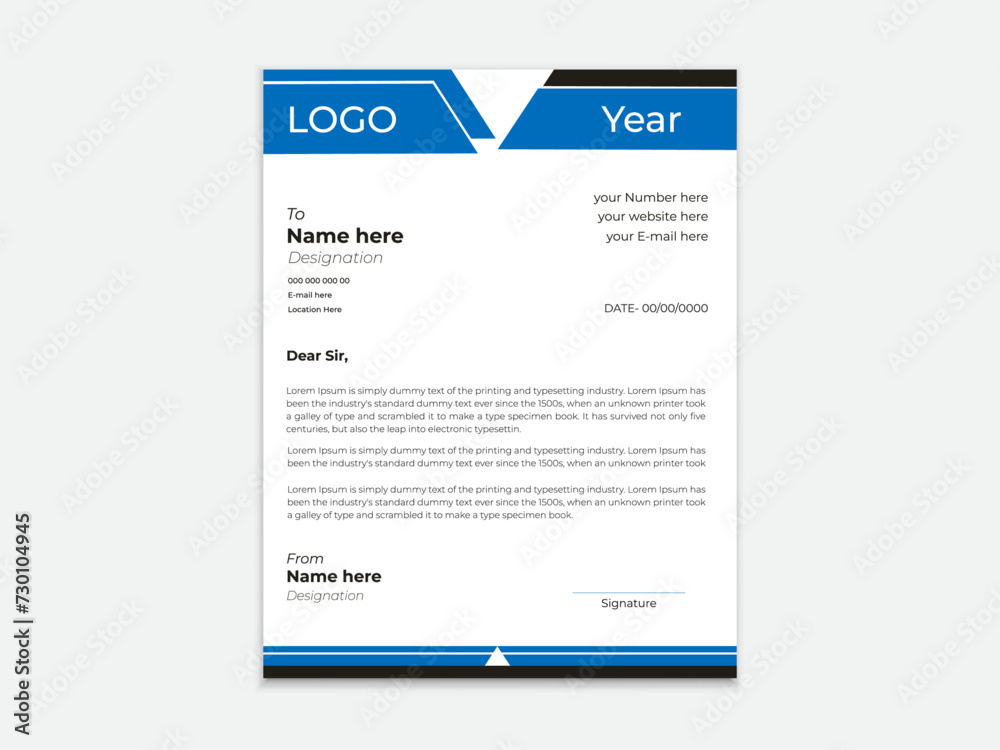 Simplae & Blank Business LetterHead Design Simplae & Blank Business LetterHead Design