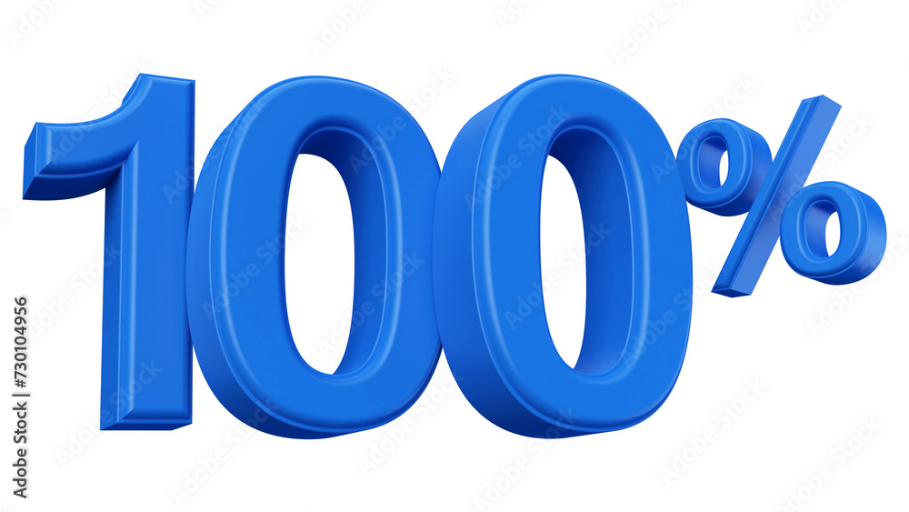 100 percent discount number blue 3d render 100 percent discount number blue 3d render
