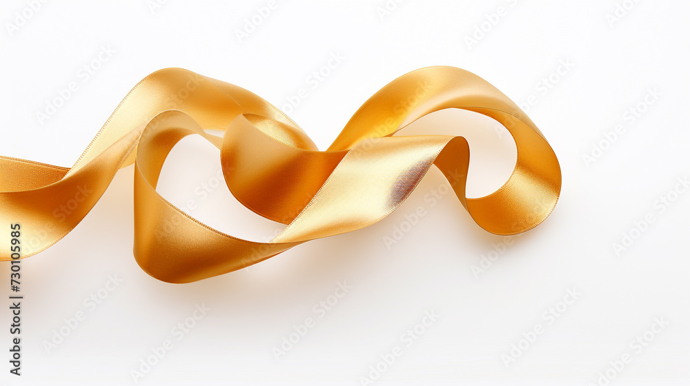golden ribbon isolated on white background golden ribbon isolated on white background