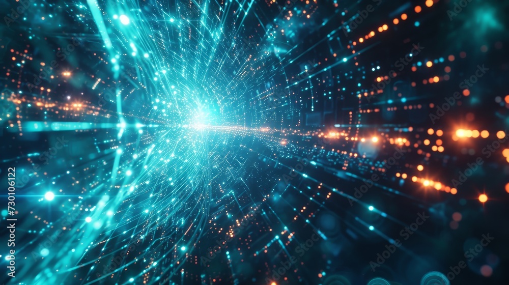 Obraz premium Digital Cosmos: Navigating Global Cyberspace