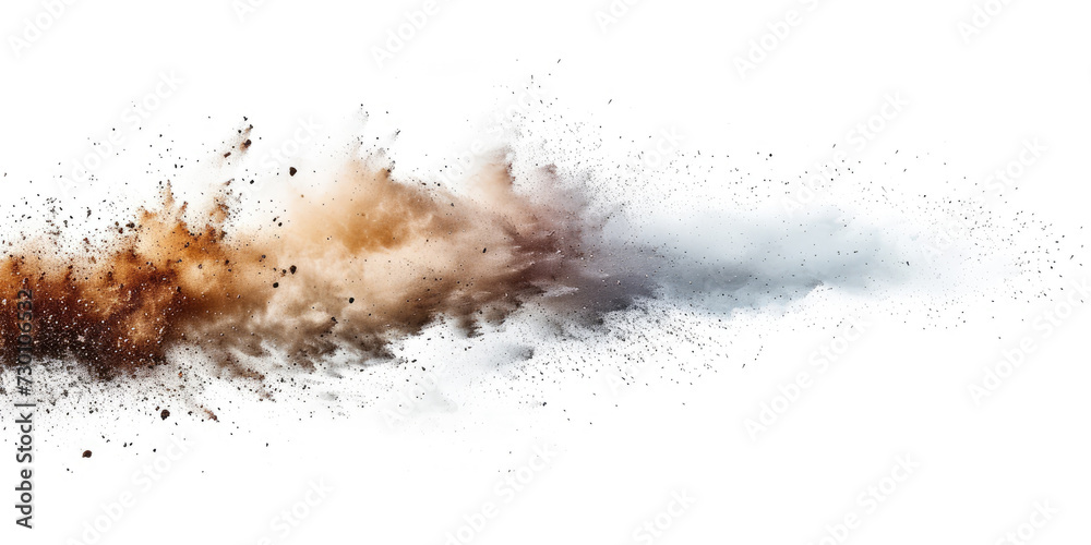 a brown splash painting on white background, brown powder dust paint beige brown explosion explode burst isolated splatter abstract. brown smoke or fog particles explosive special effect a brown splash painting on white background, brown powder dust paint beige brown explosion explode burst isolated splatter abstract. brown smoke or fog particles explosive special effect