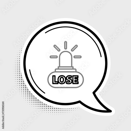 Line Casino losing icon isolated on grey background. Colorful outline concept. Vector