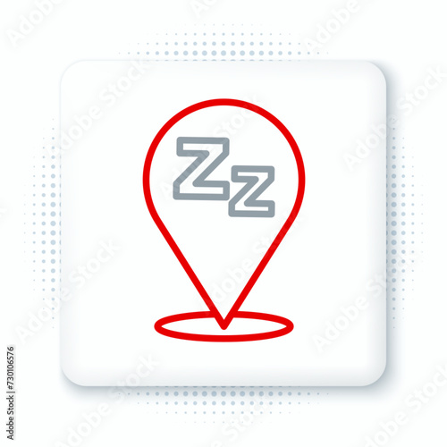 Line Sleepy icon isolated on white background. Sleepy zzz black talk bubble. Colorful outline concept. Vector