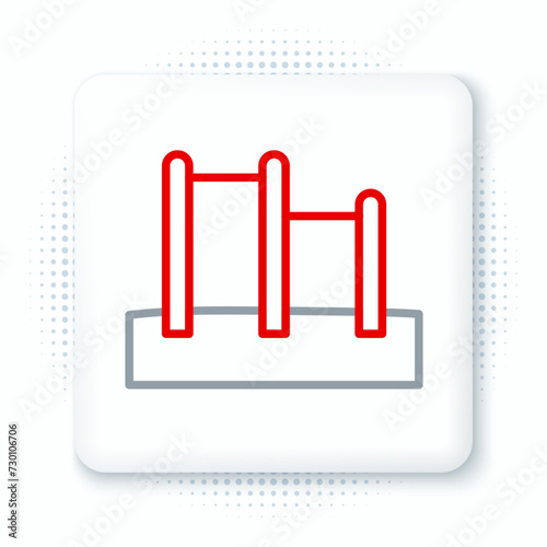 Line Sport horizontal bar icon isolated on white background. Colorful outline concept. Vector