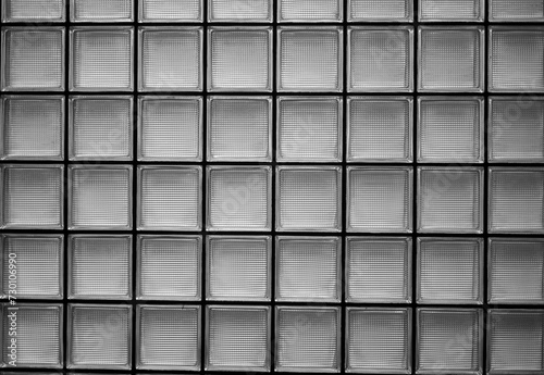 Abstract Closeup of a Glass Cube Skylight in Monochrome.