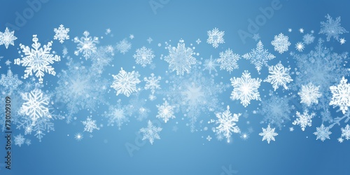 Blue christmas card with white snowflakes vector