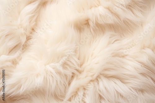 Top View of Soft Sheepskin Plaid. Warm and Cozy Fleece Textile in Natural Organic Texture