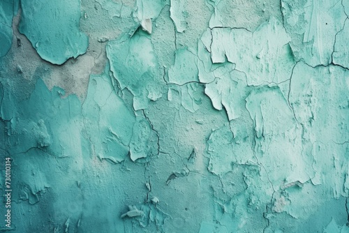 Turquoise painted wall background or texture